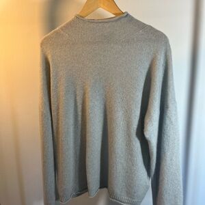 J Crew 100% Cashmere roll neck women’s sweater grey size L.
